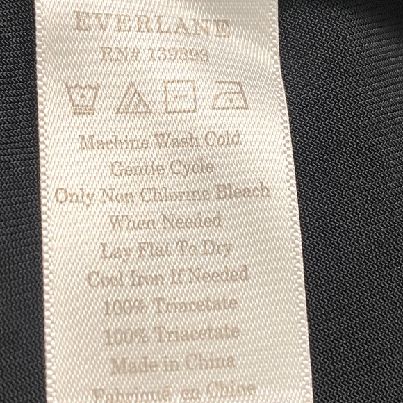 EVERLANE Short Sleeve Dark Navy Exposed Back Zipper - Picture 3 of 4